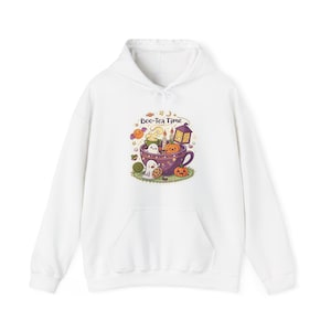 Boo-Tea Time Ghost Tea Party Halloween Hoodie, Funny Spooky Season Hoodie, Quirky Halloween Gift image 1