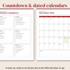 2026 Christmas Planner Printable, Holiday Budget, Gift Tracker, Menu (Digital Download) image 4