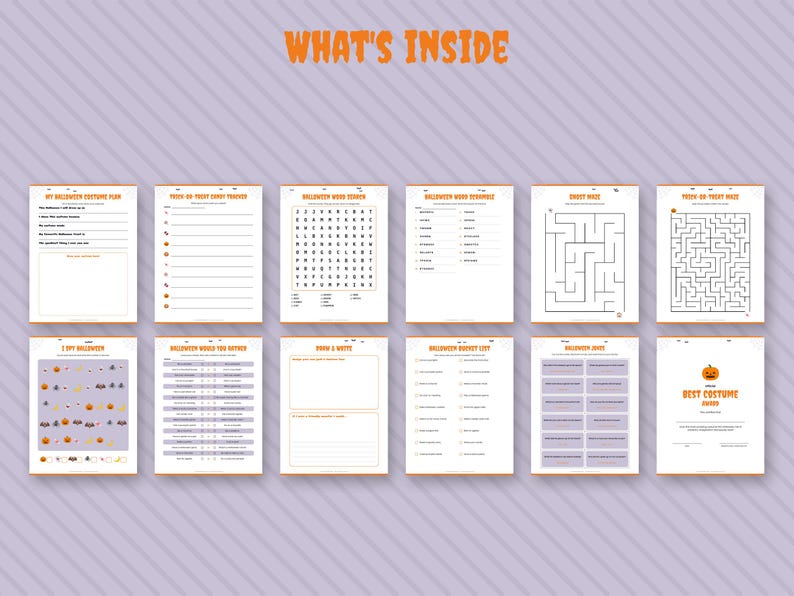 Halloween-activiteitenpakket voor kinderen, printbare Halloween-activiteiten (digitale download) afbeelding 2
