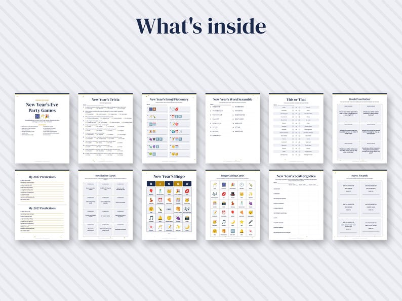 2027 New Year's Eve Party Games Bundle, Printable Trivia (Digital Download) image 2