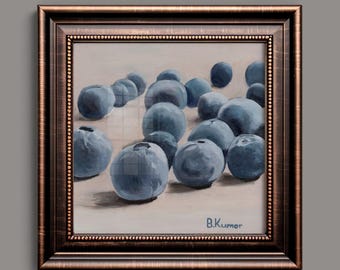Bosbes-olieverfschilderij Art Print: Berry Kitchen Wall Decor