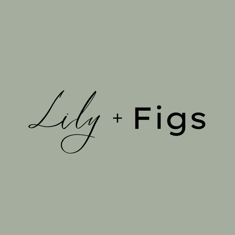 Puede incluir: Un logotipo para un negocio llamado "Lily + Figs" con una fuente manuscrita para "Lily" y una fuente sans-serif en negrita para "Figs".