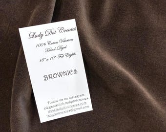 Velveteen - Brownies - Hand-Dyed 100% Cotton  DMC 3371 18"x10.5" cut