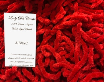 Chenille Trim - Sizzle - Hand-Dyed 100% Cotton Jumbo DMC 321