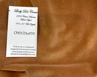 Velveteen - Chocolate - Hand-Dyed 100% Cotton  DMC 434 18"x10.5" cut