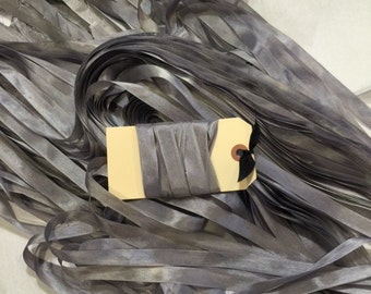 Ribbon 9/16" - Charcoal - Hand-dyed 100% Viscose