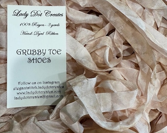 Ribbon 9/16" - Grubby Toe Shoes - Hand-dyed 100% Viscose - DMC 819