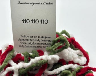 CHENILLE  Xmas In July Ltd Edition Etsy Only Up Ho Ho Ho 2 yards x 3 colors
