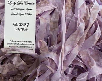 Ribbon 9/16" - Grubby Lilacs - Hand-dyed 100% Viscose - DMC 153