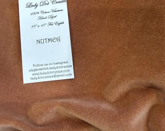 Velveteen - Nutmeg - Hand-Dyed 100% Cotton  DMC 301 18"x10.5" cut