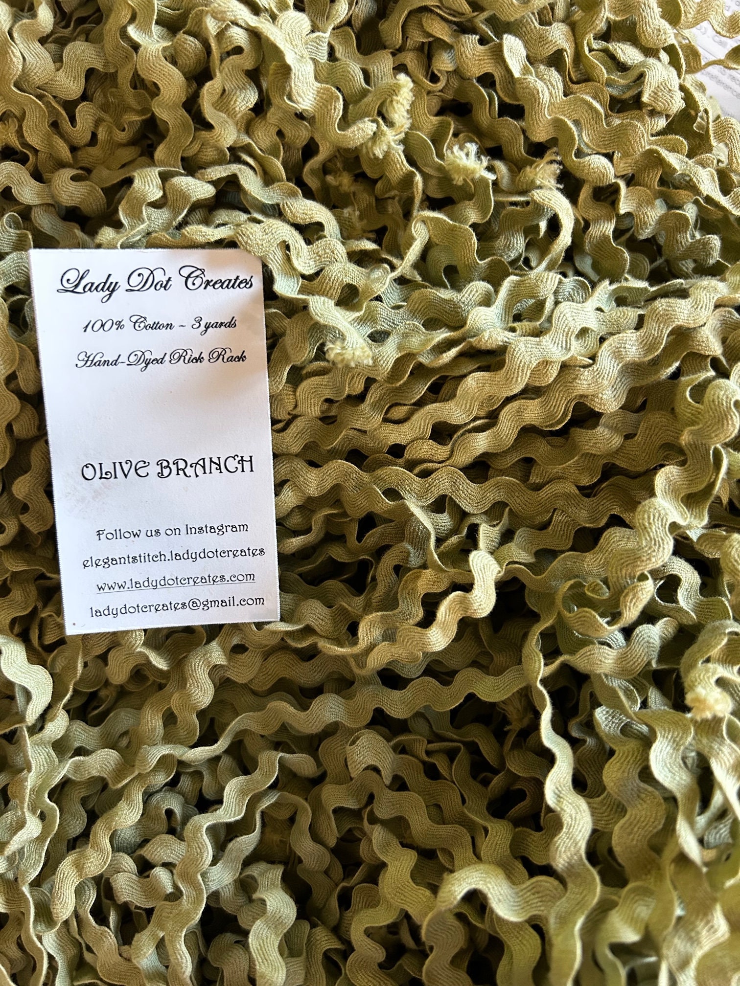 Rick Rack Trim - Olive Branch Hand-dyed 100% Cotton Half Inch - Etsy