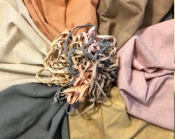 Hand-Dyed OSNABURG (linen & cotton mix) Fat Quarters Total 13 Colors in 2 listings