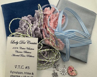 Finishing Supply Package - Trims/Charms/Fabrics - Limited Edition #3 SALE 25%