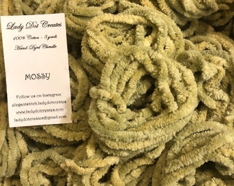 Chenille Trim - Mossy - Hand-Dyed 100% Cotton Jumbo  DMC 937