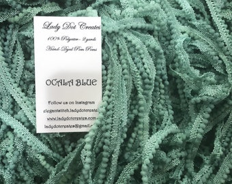 Pom Pom Trim - Ocala Blue - Hand-dyed Mini DMC 992