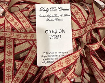 RIBBONS Xmas In July Ltd Edition Etsy Only Snow Flake Gros Grain