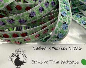RIBBONS Xmas In July Ltd Edition Jacquard Lady Bug Ribbon 1/2"