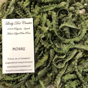 Pom Pom Trim - Mossy - Hand-dyed Mini DMC 469/937