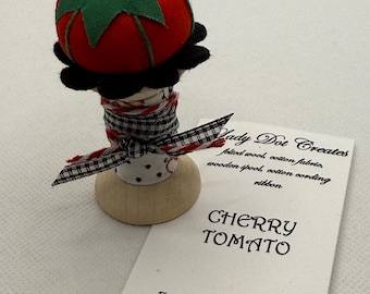 Cherry Tomato Pin Spools -  Tiny Dritz Tomato Pin Cushion