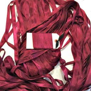 Ribbon 9/16&quot; - Chianti - Hand-dyed 100% Viscose