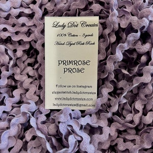 Rick Rack Trim- Primrose Prose - Hand-Dyed 100% Cotton Half Inch Spring Quaker Chart by Primrose Cottage