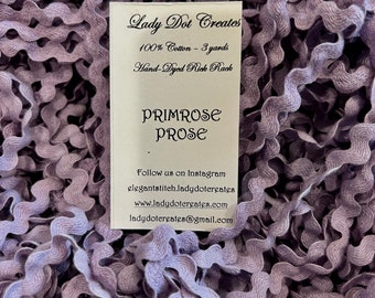 Rick Rack Trim- Primrose Prose - Hand-Dyed 100% Cotton Half Inch Spring Quaker Chart by Primrose Cottage