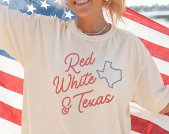 Red White Texas Tee | Patriotic Western Comfort Colors Shirt