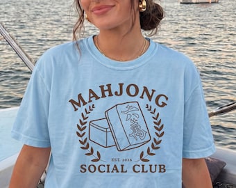 Mahjong Social Club Shirt | Matching Mahjong Group Tees | Girls Mahjong Weekend Shirt | Cute Mahjong Club Tee | Mahjong Party Shirts