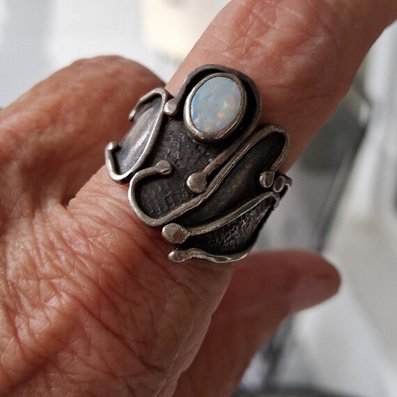 Carrie Groves Brutilist Opal Sterling Ring Size7