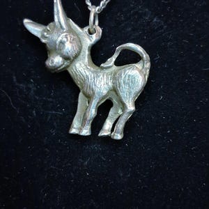 Artisan made by Michelle Donkey Pendant Necklace made of sterling silver