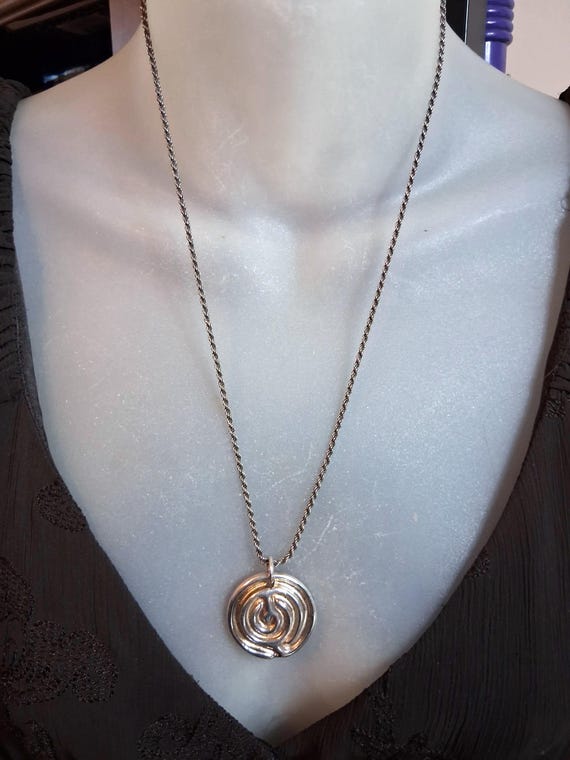 RLM Studios Modernist Circle Maze Necklace Sterling Silver