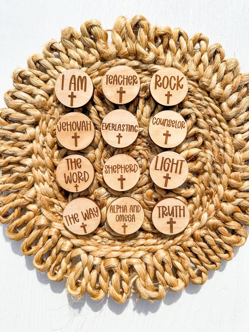 Names of Jesus Wooden Tokens Set for Sunday School - Etsy