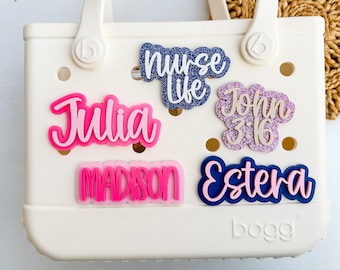 Custom Acrylic Bogg Bag Charm: Personalized Tote Bag Accessory