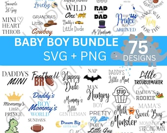 SVG/PNG per neonato/ Disegni per body da neonato/ Idee per baby shower per maschietto