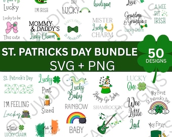 Baby St. Patrick's Day SVG/PNG/ Pacchetto di 50 modelli di tutine per il giorno di San Patrizio/ Idee per il baby shower di marzo
