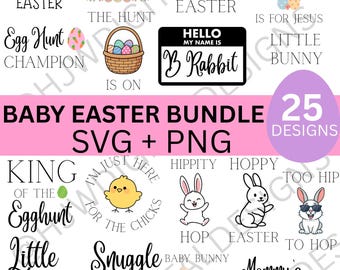 Completo pasquale per neonati SVG/PNG/ Disegni per body pasquali per neonati/ Idee per baby shower primaverili