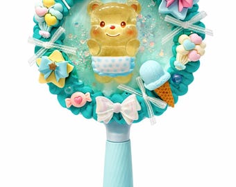 Handmade Decoden Mirror, Cute Bear Hand Mirror