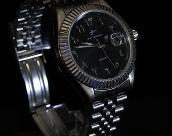 Montre de Luxe en Acier Inoxydable à Cadran Arabe