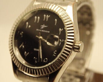 Montre de luxe en acier inoxydable à cadran arabe