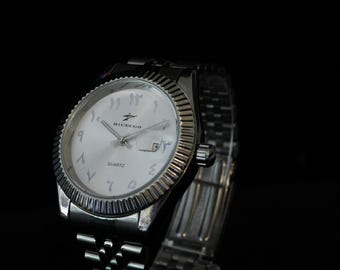 Montre de Luxe en Acier Inoxydable à Cadran Arabe