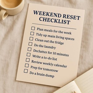 Weekend Reset Checklist | Minimalist Mom Routine (PDF) - Etsy