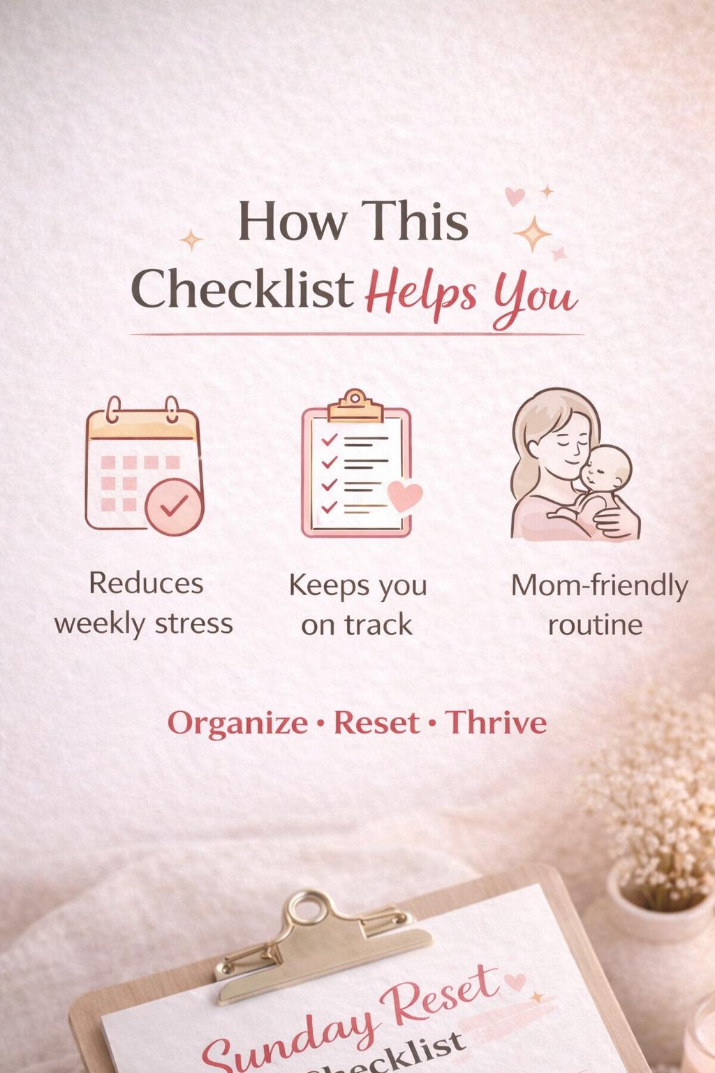 Sunday Reset Clean Checklist.pdf Sunday Reset Checklist Printable for Moms – Minimalist Routine for Home ...