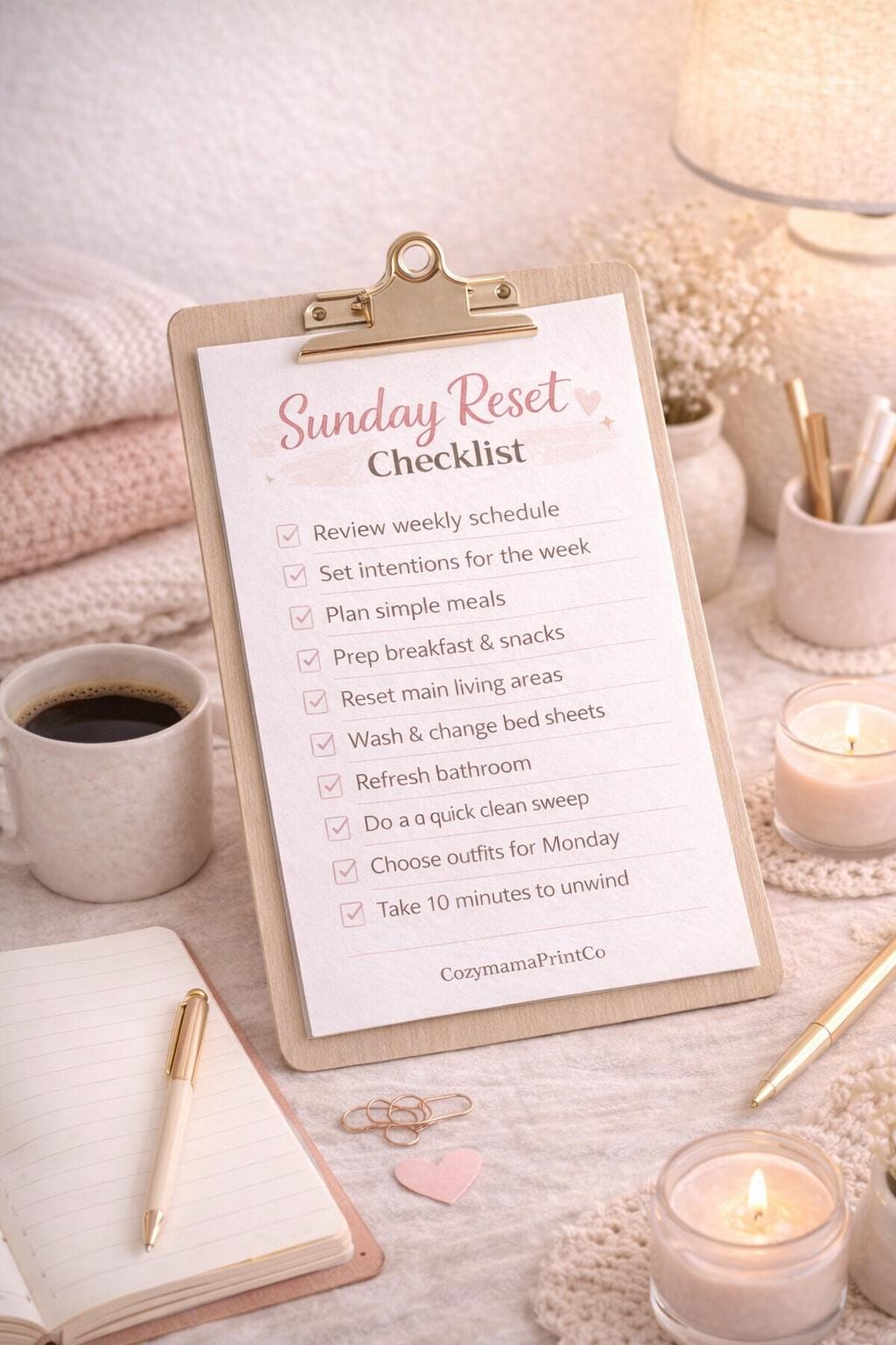 Sunday Reset Checklist.pdf Sunday Reset Checklist Printable for Moms – Minimalist Routine for Home ...