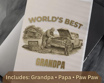 Grandpa Birthday Card Printable – Multiple Names, DIY Greeting (PDF Download) Mechanic