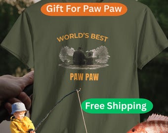 Paw Paw T-Shirt | Grandpa Fishing, Vintage Lake Scene