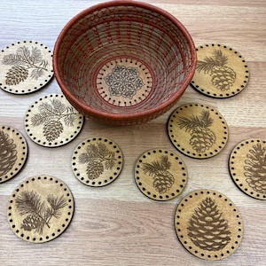 3, Pine needle basket centers
