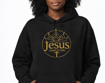 Sudadera con capucha "Jesús es mi Rey" / Sudadera con las Escrituras Cristianas Apocalipsis 19:16