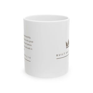 Built on Purpose Mug | Ephesians 2:10 Scripture Coffee Mug | Minimalist Crown Faith Gift | 11oz Ceramic