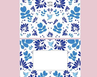 Printable Floral Envelope Template (Non-Editable) – US Letter Size (Instant Download)