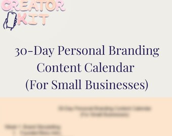 30 dagen contentkalender personal branding | Socialmediaplanner voor kleine bedrijven